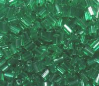 50g 5x4x2mm Medium Green Silver Lined Tile Beads